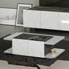 venice coffee table in white high gloss and slate effect details