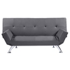 venice faux leather sofa bed in grey with chrome metal legs