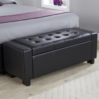 ventnor faux leather ottoman storage blanket box in black