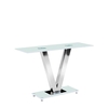 Venus Console Table Rectangular In Frosted White Glass