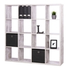 Version Shelving Unit Square In Fresco Oak With 16 Compartments