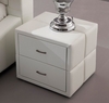 Vespa Contemporary 2 Drawer White Faux Leather Bedside Drawers