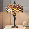 Vesta Small Tiffany Glass Table Lamp In Dark Bronze