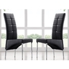 vesta studded black faux leather dining chairs in pair