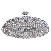 vesuvius chrome oval ten light chandelier with clear crystal cof