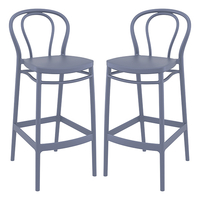 victor grey polypropylene with glass fiber bar chairs in pair