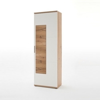 Viola Wooden Hallway Wardrobe Right In Oak And Matt White