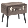 watford velvet upholstered storage ottoman in taupe