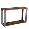 Watford Wooden Console Table In Acacia Wood And Chrome 2