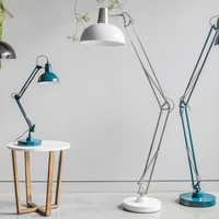 Watson Floor Lamp In Brushed Nickle and White Finish