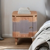 wayne acacia wood bedside cabinet 1 door in natural and grey