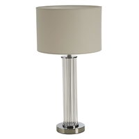 westico cream fabric shade table lamp with chrome base