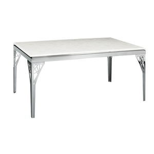White Flower Design Abstract Dining Table Only
