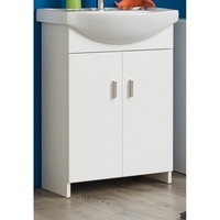 Wilmore Vanity Cabinet With Sink In White With High Gloss Fronts