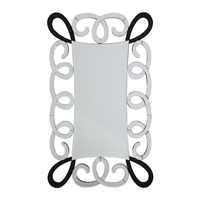 witoka scroll design wall mirror in black and silver