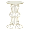 xuange white mirrored glass side table with light gold frame