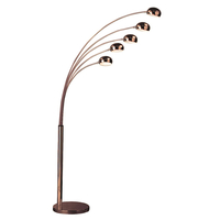zeiss 5 arched lights floor lamp with eu plug in warm copper