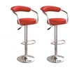 Zenith Bar Stools In Red Faux Leather in A Pair