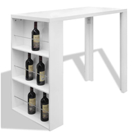 Zion High Gloss Bar Table With Wine Rack In White