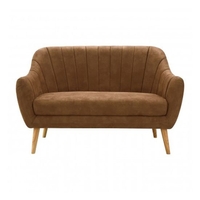 Zurichy Fabric 2 Seater Sofa In Brown
