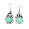 1 Pair Beautiful Round Turquoise Dangle Earrings