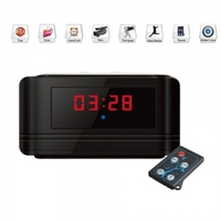 1280 x 720 HD Multi-function Spy Clock with Hidden Camera +Motion Detection Black