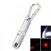 2 in 1 5mW 650nm Red Laser Pointer Flashlight Keychain Silver (3*LR44)