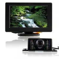 2.4G Wireless Short License Plate Car Rear View Camera and 4.3 LCD Monitor