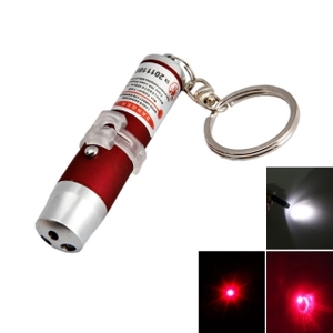 3 in 1 Red LED Torch Flashlight Red Laser Pointer Keychain (3*LR44)