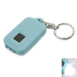 3 LED Light Blue Mini Solar Power Flashlight Torch Keychain