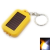 3 LED Yellow Mini Solar Power Flashlight Torch Keychain