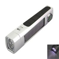 5 LED Solar Power Flashlight Camping Hiking Torch Lamp