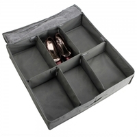 6 Grids Non-woven Shoes Storage Box Gray