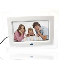7 Acrylic Figure Screen Rectangle Digital Photo Frame with 2GB Memory Card White