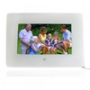 7" White Rectangle Glassy Digital Photo Frame with 2GB Memory Card
