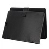 8 Embossed Tablet PC Leather Case Protective Jacket with Steel Hooks Black