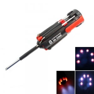 8 in 1 Multi Portable Screwdriver Tools Set with 6 LED Torch