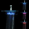 8 Inch Copper Stainless Steel Water Saving Temperature Sensor RGB 3 Colors Changing LED Square Rainfall Fixed Shower Heads