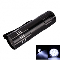 9 LED 3W 100 Lumen Super Bright Flashlight Torch Black (3*AAA)