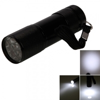 9 LED Energy Saving Lamp Argyle Flashlight Black