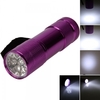 9 LED Energy Saving Lamp Argyle Flashlight Torch Purple (3*AAA)