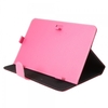 9 Tablet PC Leather Case Cover Protective Jacket with Steel Hooks Rose Red