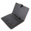 9 Tablet PC Leather Case Cover with Micro USB Interface Keyboard + Holder Black