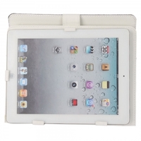 9.7 Embossed Tablet PC Leather Case Protective Jacket with Steel Hooks White