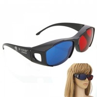 A62 Plastic Frame Resin Lens Anaglyphic Blue + Red 3D Glasses
