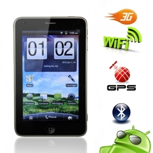 A8500+ 5.0 Dual SIM Quad-band Wifi Bluetooth TV GPS/A-GPS 3G Capacitive Touch Screen Cell Phone Black