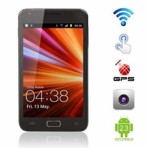 A9220 5.0 Android 2.3 Dual SIM Quad-band Wifi Bluetooth TV GPS/A-GPS 3G Touch Screen Cell Phone Black
