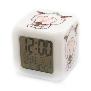 Cartoon Sheep Shaped Colorful Alarm Clock White