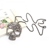 Cool Super Arabesque Pattern Skull Style Alloy Pendant Necklace Ancient Silver