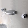 Double Handles Chrome Finish Waterfall Bathtub Shower Faucet Bath Wall Mount Widespread